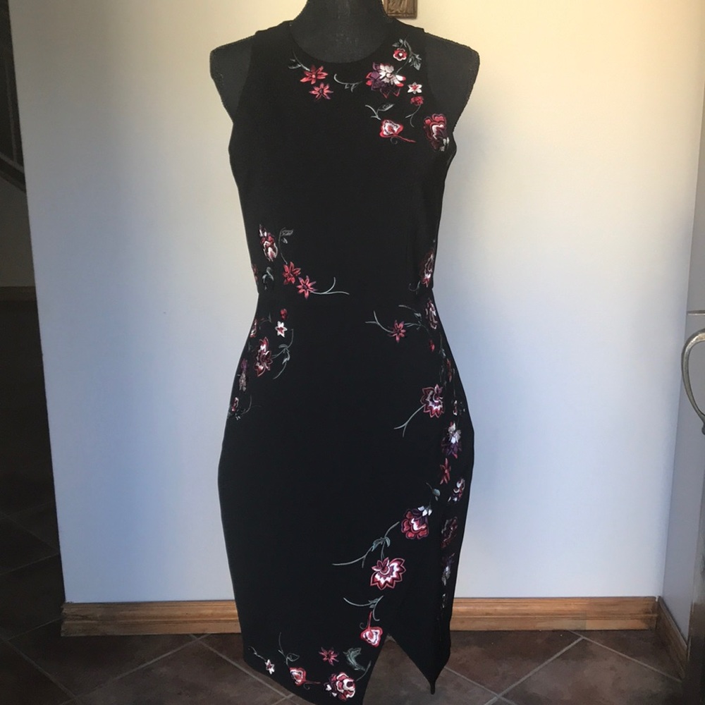 Black Flower Printed Dress